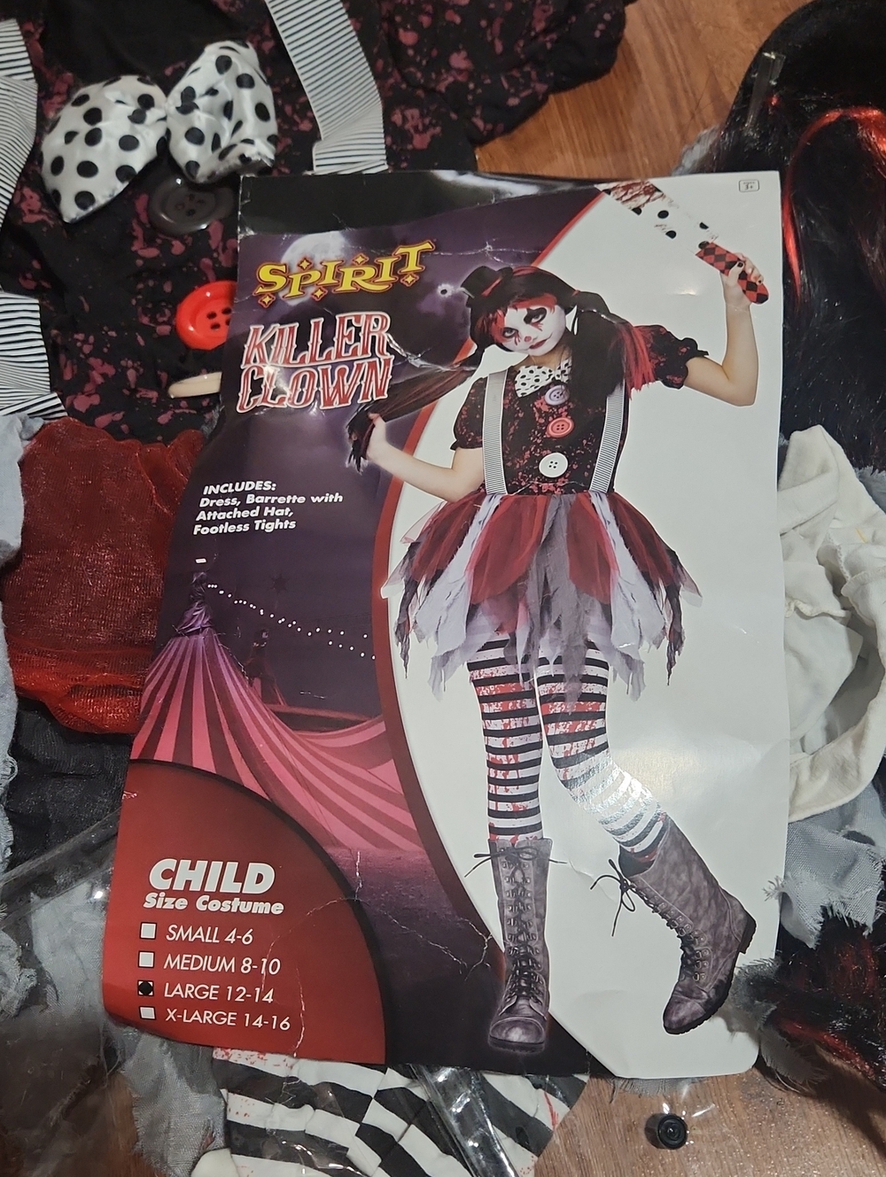Spirit Killer Clown Kids Costume - Red, Black & White